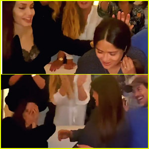 Angelina Jolie Cringes Over Salma Hayek's Birthday Tradition - Watch!