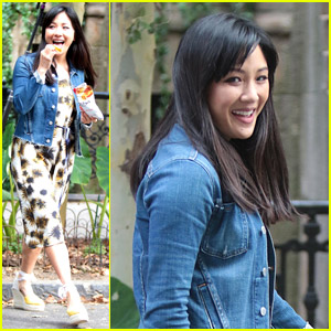 Constance Wu Munches On Chips While Filming 'Lyle Lyle Crocodile' in NYC