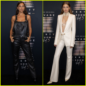 Irina Shayk Rocks Leather Overalls for Rihanna's Savage X Fenty Red Carpet Alongside Gigi Hadid