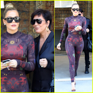 Khloe Kardashian Sports Skin-Tight Bodysuit While Filming New Hulu Series with Kris Jenner