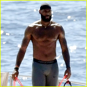 LeBron James Looks So Fit While Working Out Shirtless On a Yacht