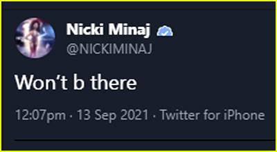 Nicki Minaj tweet about Met Gala