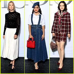 Rachel Zegler Joins Rachel Brosnahan & Rosamund Pike Front Row for Dior Fashion Show in Paris