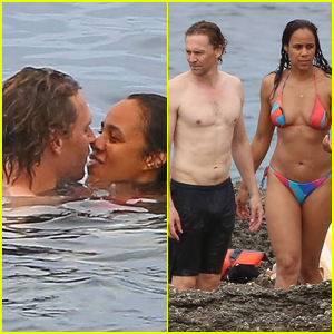 Tom Hiddleston & Former Co-Star Zawe Ashton Share a Kiss in the Ocean on Vacation in Ibiza!