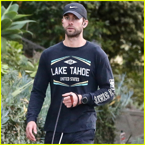 Chace Crawford Heads Out for a Walk Around Los Feliz With His Dog Shiner