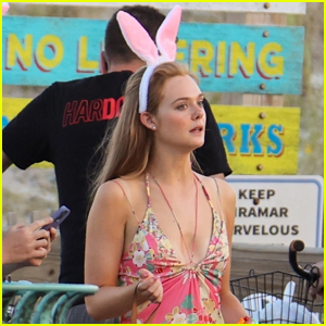 Elle Fanning Sports Bunny Ears on the Set of 'The Girl from Plainville'