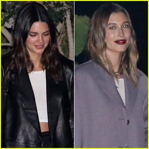 Kendall Jenner & Hailey Bieber Meet Up with Friends for Night Out in Malibu