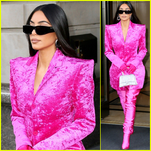 Kim Kardashian Heads to 'SNL' Rehearsals in a Hot Pink Outfit