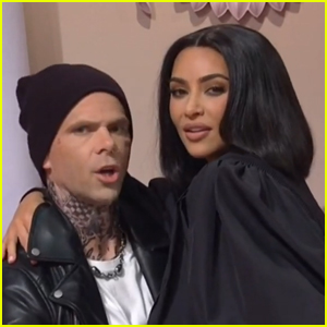 Kim Kardashian Trolls Sister Kourtney Kardashian & Travis Barker's Relationship on 'Saturday Night Live' - Watch!