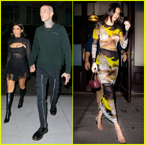 Kourtney Kardashian & Travis Barker Meet Up with Kendall Jenner for Dinner in NYC