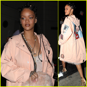 Rihanna Is Pretty in Pink While Out for Dinner in Santa Monica