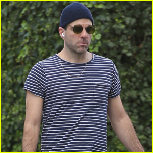 Zachary Quinto Goes for Walk Around the Neighborhood with His Dogs