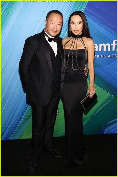Christine Chiu and husband Gabriel at the amfAR Gala Los Angeles 2021
