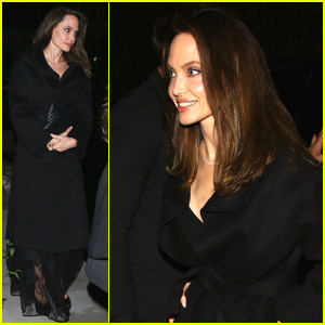 Angelina Jolie Looks Classy in All Black for Guerlain Event