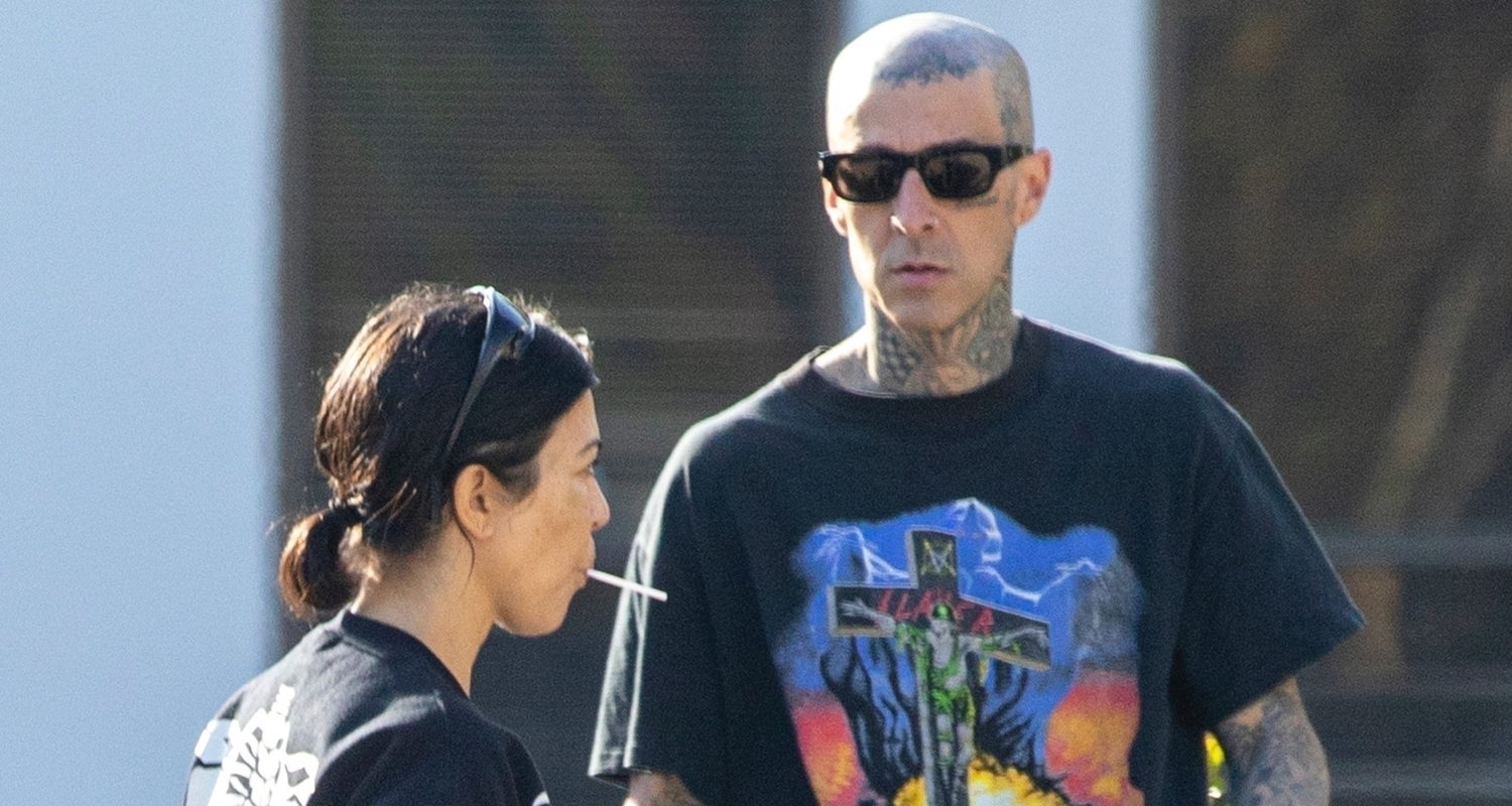 Kourtney Kardashian Visits Music Studio in L.A. with Fiance Travis