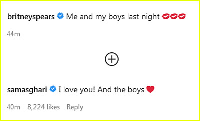 Britney Spears caption about photos with her sons