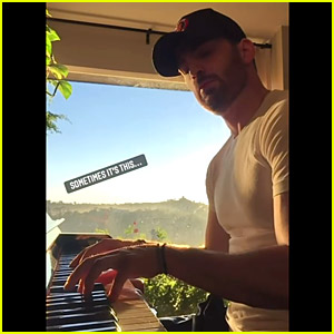 Chris Evans' Latest Piano Video Is One of His Best Yet & It Includes a 'Don't Stop Believin'' Snippet!