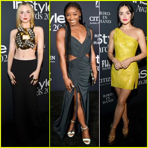 Elle Fanning Joins Simone Biles & Lucy Hale at InStyle Awards 2021