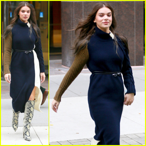 Hailee Steinfeld Rocks Snakeskin Boots During a Day Out in NYC