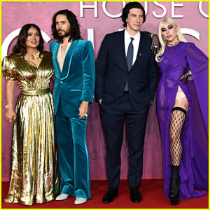 Adam Driver, Jared Leto, & Salma Hayek Join Lady Gaga at 'House of Gucci' Premiere