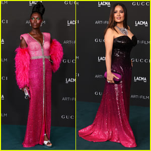 Jodie Turner-Smith & Salma Hayek Coordinate in Pink for LACMA Gala 2021
