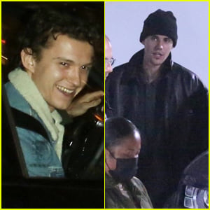 Tom Holland & Justin Bieber Head Home After Both Grabbing Dinner at Catch in LA