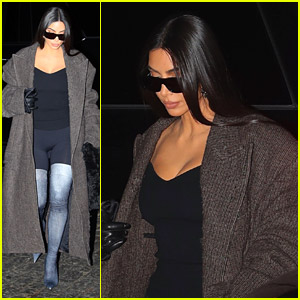 Kim Kardashian Rocks Thigh High Jean Boots For Night Out in NYC