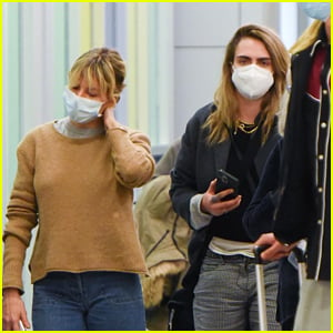 Cara Delevingne & Sienna Miller Land in NYC Together Ahead of New Year's Eve