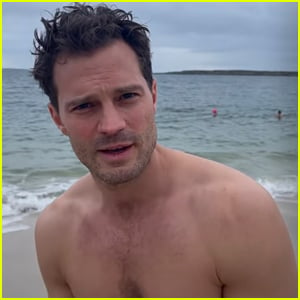 Jamie Dornan Wears Just His Underwear for a Polar Bear Plunge on Christmas Day (Video)