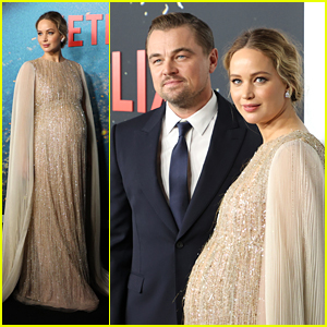 Pregnant Jennifer Lawrence Looks Amazing In a Golden Gown For 'Don't Look Up' Premiere With Leonardo DiCaprio
