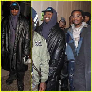 Kanye West & Quavo Arrive at Offset's 30th Birthday Party in L.A.