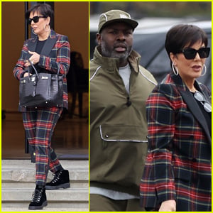 Kris Jenner Rocks a Plaid Suit for Day Out with Boyfriend Corey Gamble