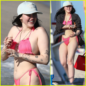 Noah Cyrus Rocks Pink Bikini for Day at the Beach in Miami