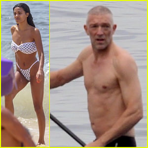 Black Swan's Vincent Cassel Enjoys a Holiday Week Beach Day with Wife Tina Kunakey