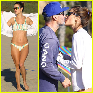 Alessandra Ambrosio Shares a Kiss with Boyfriend Richard Lee While Playing Beach Volleyball