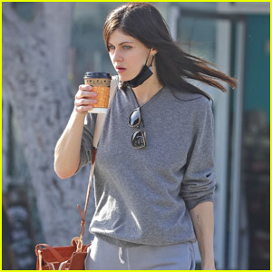 Alexandra Daddario Sips On a Coffee While Out Running Errands