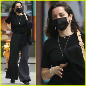 Ana de Armas Sports All Black Outfit for Trip to Nail Salon