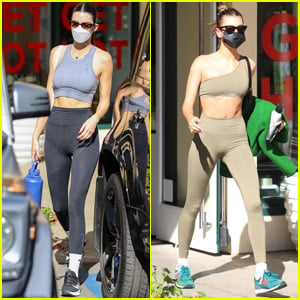 Kendall Jenner & Hailey Bieber Show Off Fit Physiques Leaving Hot Pilates Class
