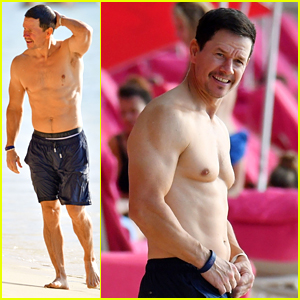 Mark Wahlberg Shows Off Major Abs During Barbados Beach Vacation