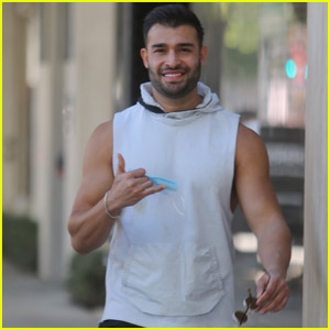 Sam Asghari is always smiling after afternoon practice