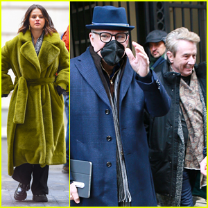 Selena Gomez Keeps Warm In Fuzzy Coats On 'Only Murders' Set With Martin Short & Steve Martin