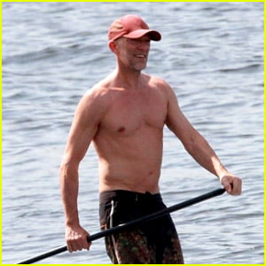 Vincent Cassel Goes Paddleboarding During Beach Day with Wife Tina Kunakey in Brazil