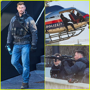 Chris Hemsworth Attempts to Shoot Down a Helicopter on 'Extraction 2' Set