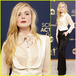 Nominee Elle Fanning Makes a Chic Arrival to SAG Awards 2022