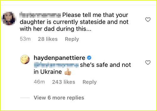 Hayden Panettiere comment about daughter Kaya