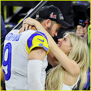 Matthew Stafford, Wife Kelly, & Their Four Kids Celebrate Super Bowl Win On the Field Together (Photos)