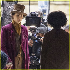 Timothee Chalamet Is Seen in Full Willy Wonka Look on 'Wonka' Set with Calah Lane!