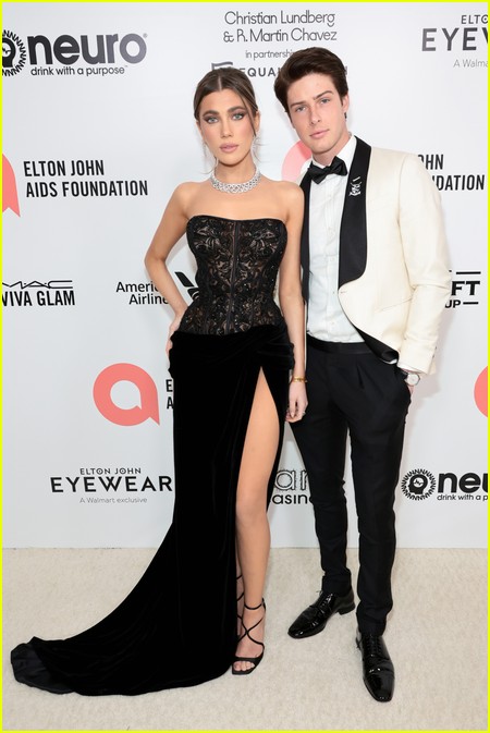 Amelie Zilber, Blake Gray at the Elton John Oscar Party 2022