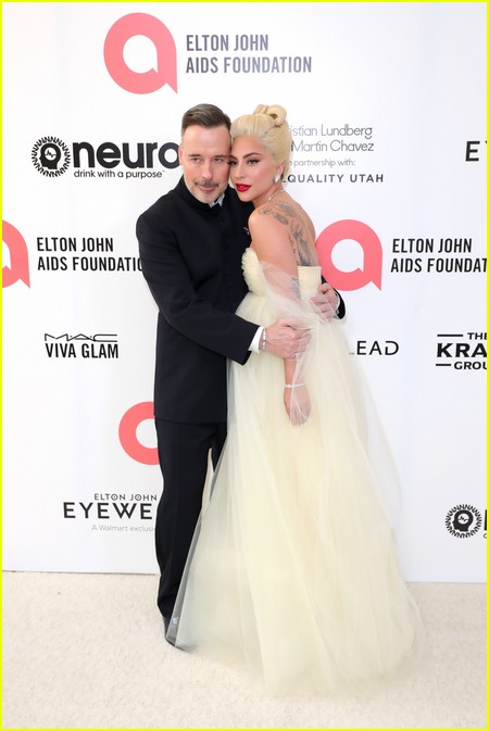 Lady Gaga, David Furnish at the Elton John Oscar Party 2022