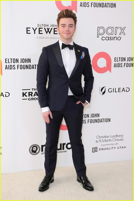 Chris Colfer at the Elton John Oscar Party 2022